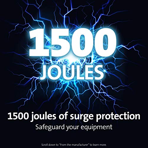 Kensington SmartSockets 6-Outlet, 16-Foot Cord, and 1500 Joules Tabletop Surge Protector (K62634NA)