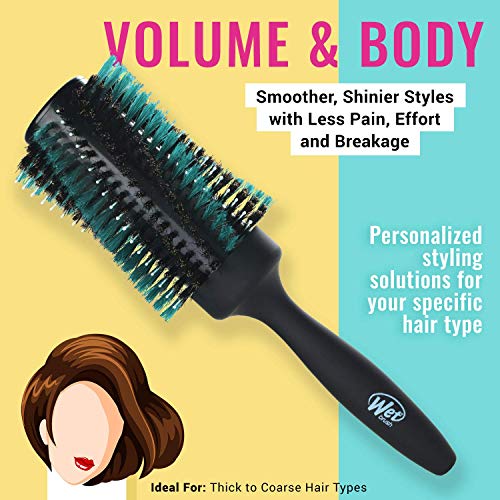 Wet Brush Smooth and Shine Round Brush - for Thick to Coarse Hair - A Perfect Blow Out with Less Pain, Effort and Breakage - Spiral Bristle Design Creates Smoother Styles