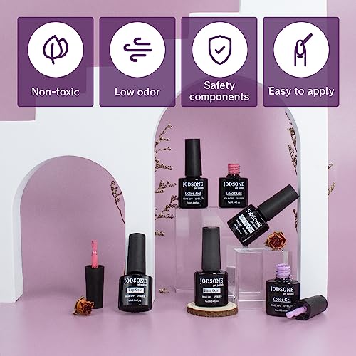 JODSONE 35 Pieces Gel Nail Polish Set U V Light Nail Drill Beginner Set Glossy Surface Easy To Apply Matte Texture All-In-One Manicure Kit