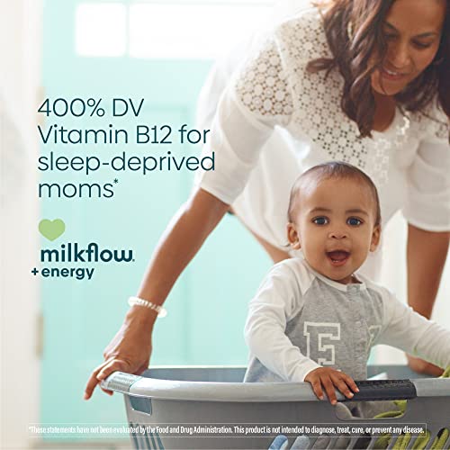 Upspring Milkflow + Energy Breastfeeding Supplement Drink Mix with Fenugreek | Chocolate Flavor | Lactation Supplement to Support Breast Milk Supply and B Vitamins* | 16 Drink Mixes