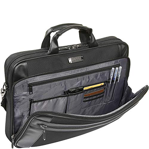 Kenneth Cole Reaction 18.4' Slim Top Zip Laptop Portfolio Laptop Bag, Black