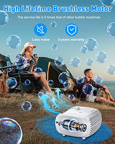 Bubble Machine - 16 Wands 8000+ Bubbles/min Bubble Machine for Kids and Toddlers - 14.2oz Large Capacity Bubble Blower - Automatic Bubble Maker - Bubble Toys for Parties, Wedding, Birthday