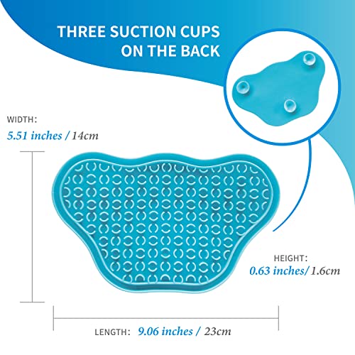 PetDreamHouse Lick Paw Pad and Slow Feeder for Dogs, Anti-Boredom, Distraction Mat, Reduces Anxiety w/Stress-Relief Stimulating Licking, Suction Cups on Back, Ideal for Puppies, Dogs and Cats, Blue