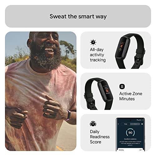 Fitbit Inspire 3 Health and Fitness Tracker with Stress Management, Workout Intensity, Sleep Tracking, 24/7 Heart Rate and more, Midnight Zen/Black One Size (S and L Bands Included)