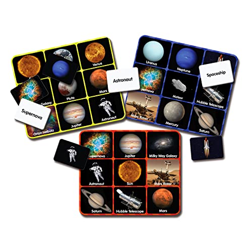 The Learning Journey: Match It! Bingo - Space - Reading Game for Preschool and Kindergarten 36 Picture Word Cards,Multi