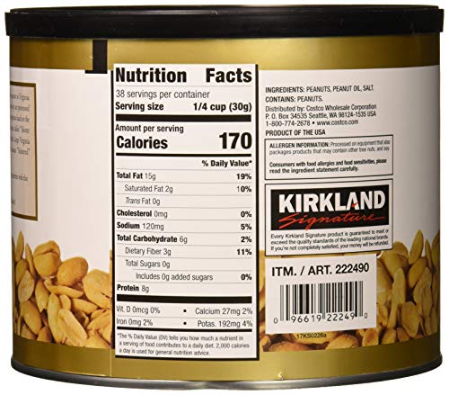 Kirkland Signature Nuts, Super XL VA Peanuts, 40 Ounce (Pack of 2)