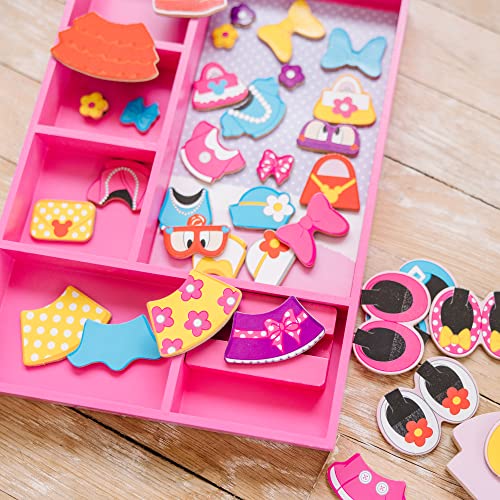 Melissa and Doug Disney Minnie Mouse Magnetic Dress-Up Wooden Doll Pretend Play Set (35+ pcs)