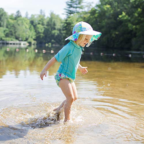 i play. Baby Girls' Ruffle Snap Reusable Absorbent Swim Diaper, Aqua Coral Reef, 12 Months