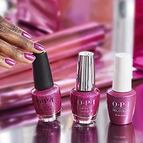 OPI Nail Lacquer, Mylar Dreams, Red Nail Polish, Holiday'21 Celebration Collection, 0.5 fl. oz.
