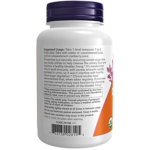 NOW Supplements, D-Mannose Powder, Non-GMO Project Verified, Healthy Urinary Tract*, 3-Ounce