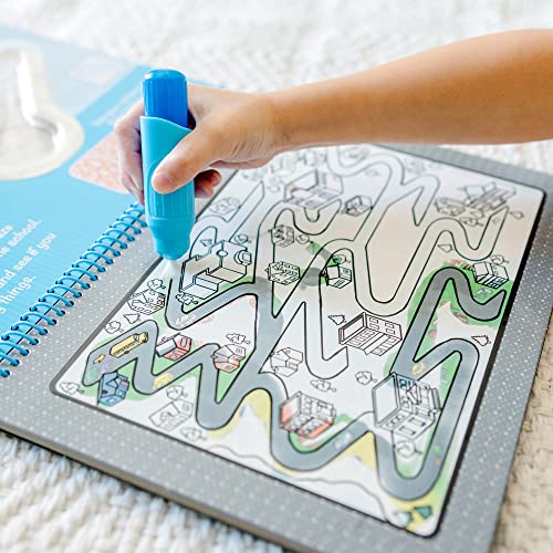 Melissa and Doug Water Wow Reusable Color-with-Water Deluxe Travel Activity Pad 2 Pack – Around Town, Animal Antics - Water Wow Water Painting For Toddlers Ages 3+ Travel Toys Activity Pad