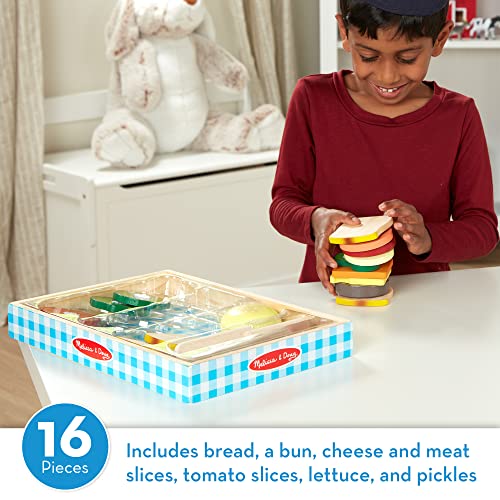 Melissa and Doug Wooden Sandwich-Making Pretend Play Food Set