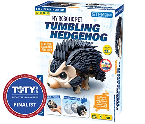 Thames and Kosmos My Robotic Pet - Tumbling Hedgehog | Build Your Own Sound Activated Tumbling, Rolling, Scurrying Pet | STEM Experiment Kit | Toy of The Year Award Finalist