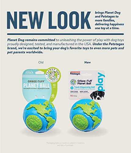 Planet Dog Orbee-Tuff Planet Ball Blue/Green Treat-Dispensing Dog Toy, Large