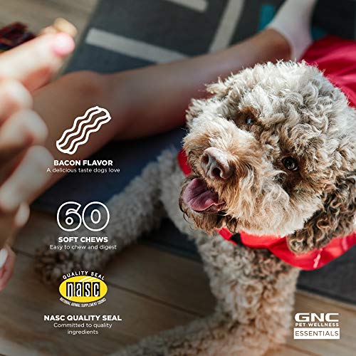 GNC for Pets Essentials Dog Multivitamin Soft Chews | 60 ct Salmon Oil Dog Supplement Immune Booster | Chicken Flavor Chewable Dog Multivitamin with Vitamins and Minerals, White