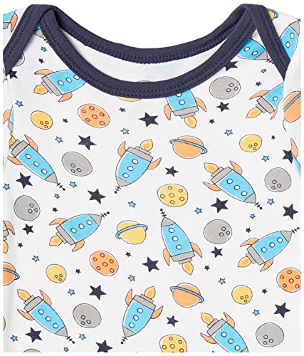 Luvable Friends Unisex Baby Cotton Long-Sleeve Bodysuits, Rocket, 9-12 Months