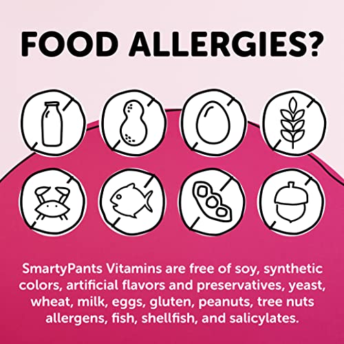 SmartyPants Organic Womens Multivitamin, Daily Gummy Vitamins: Biotin, Probiotics, Vitamin C, D3, B12, Omega 3, and Zinc for Immune Support, Energy, and Hair Skin and Nails, 120 Gummies, 30 Day Supply