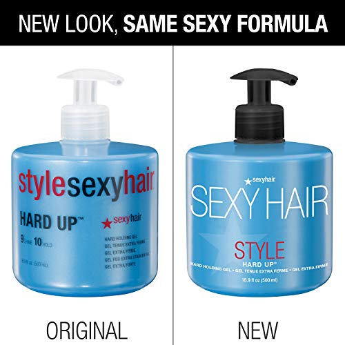 SexyHair Style Hard Up Hard Holding Gel, 16.9 Oz | Extreme Hold | Non-Flaking Formula | All Hair Types