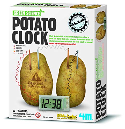 4M Potato Clock DIY Green Science Chemistry Engineering Lab - STEM Toys Educational Gift for Kids and Teens, Girls and Boys, Brown