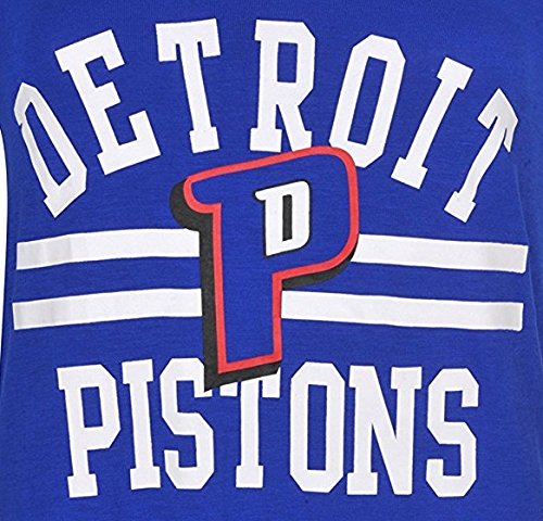 Ultra Game NBA Detroit Pistons Womens Box Out Varsity Stripe Tee Shirt, Team Color, Large