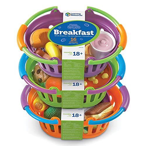 Learning Resources New Sprouts Bundle of Breakfast, Lunch and Dinner - 3 Sets, Ages 18+ months Toddler Pretend Play Food, Educational Toys for Toddlers, Supermarket Toys