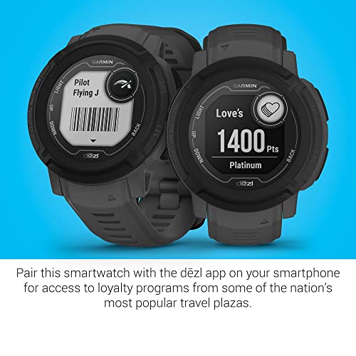 Garmin Instinct 2, dezl Edition, Rugged Trucking Smartwatch, Easy Break Planning, Compatible with the dezl OTR Navigator, Black