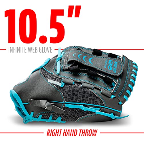 Franklin Sports Kids Baseball Glove - Youth Baseball, Softball + Teeball Glove for Boys + Girls - Shok Sorb Glove - Right Hand Throw - Blue - 10.5'