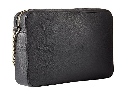 Michael Kors Women's Jet Set Crossbody Leather Bag, Black, Large