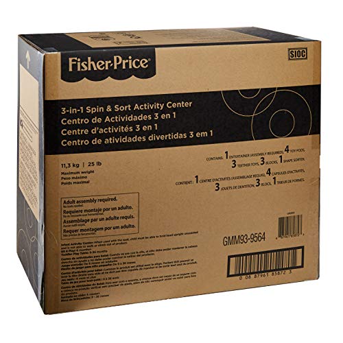 Fisher-Price Baby to Toddler Toy 3-in-1 Spin and Sort Activity Center and Play Table with 10+ Activities, Happy Dots