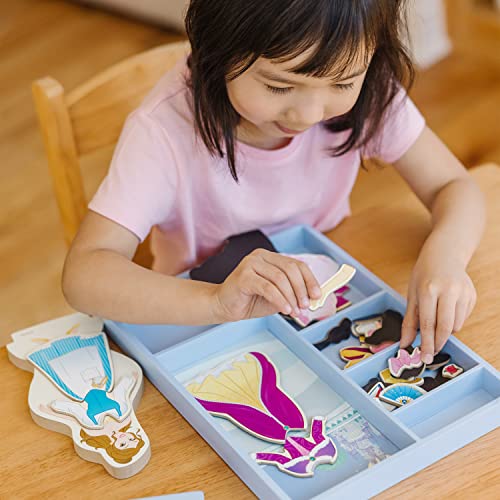 Melissa and Doug Disney Belle Magnetic Dress-Up Wooden Doll Pretend Play Set (30+ pcs)