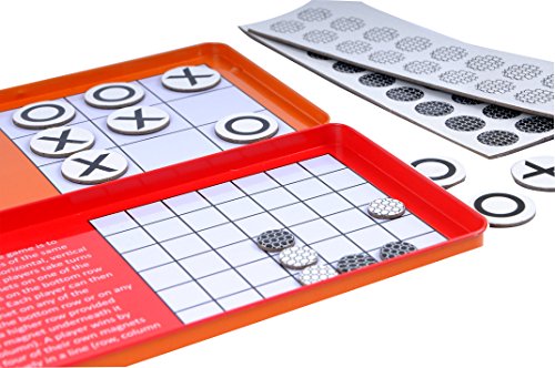 Magnetic Travel Tic Tac Toe - Includes 4 in a Row Game Too - Car Games , Airplane Games and Quiet Games