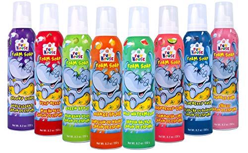 Fun House Kids Foam Soap 8 Pack Assorted Flavor Foam Soap, 8.2 oz each