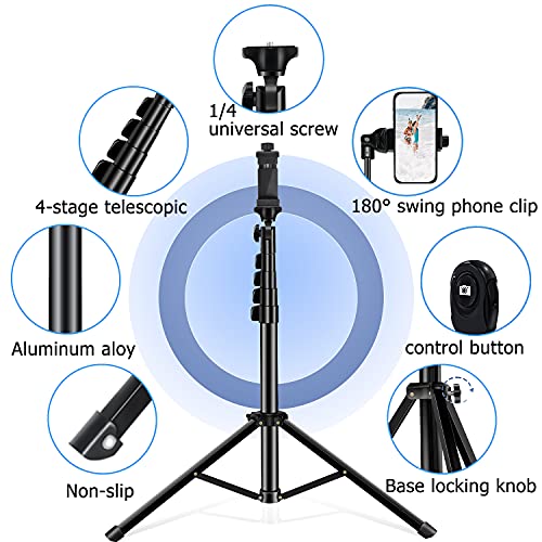 Selfie Stick Tripod, 64 inch Extendable Tripod Stand Phone Tripod Camera Tripod Wireless Remote Shutter Compatible with iPhone 13 12 11 pro Xs Max Xr,Android/Cameras