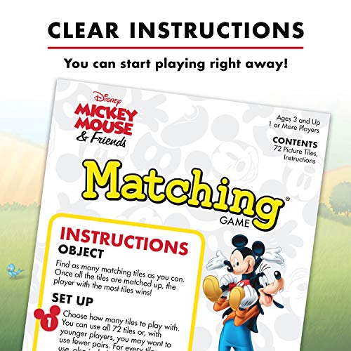 Mickey Mouse and Friends Matching Game by Wonder Forge | For Boys and Girls Age 3 to 5 | A Fun and Fast Memory Game for Kids | Mickey, Minnie Mouse, Pluto, Goofy, and more