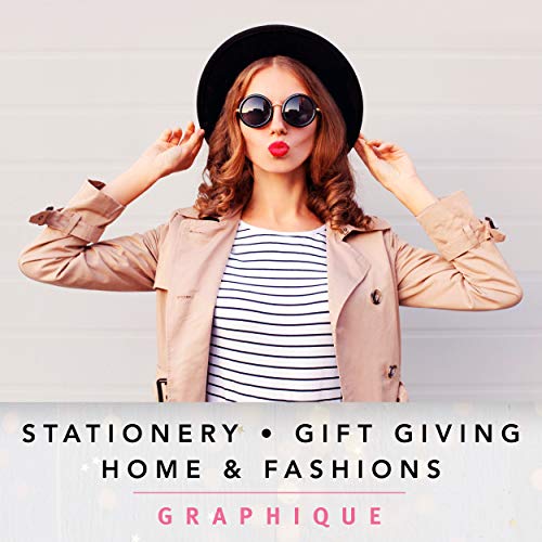 Graphique Pink Champagne La Petite Presse Boxed Notecards - 10 Embellished Gold Foil Champagne Blank Cards with Matching Envelopes, 3.25' x 4.75'