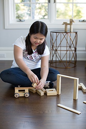 8 Piece Tegu Pocket Pouch Magnetic Wooden Block Set, Natural