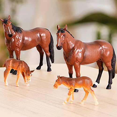 Terra by Battat - Quarter Horse Family - Miniature Toy Horse Family Figurines for Kids 3-Years-Old and Up (4 Pc)