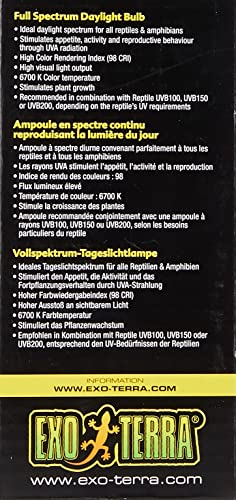 Exo Terra Repti-Glo 2.0 Compact Fluorescent Full Spectrum Terrarium Lamp, 13-Watt (Natural Light)