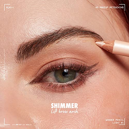 NYX PROFESSIONAL MAKEUP Wonder Pencil, Multi-Use Micro Highlighter and Concealer Stick - Light