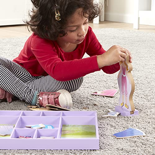 Melissa and Doug Disney Sleeping Beauty and Snow White Magnetic Dress-Up Wooden Doll Pretend Play Set (40+ pcs)