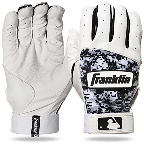 Franklin Sports MLB Digitek Baseball Batting Gloves - Gray/White/Black Digi - Adult Large