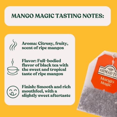 Ahmad Tea Mango Magic Black Tea, 20-Count Boxes (Pack of 6)