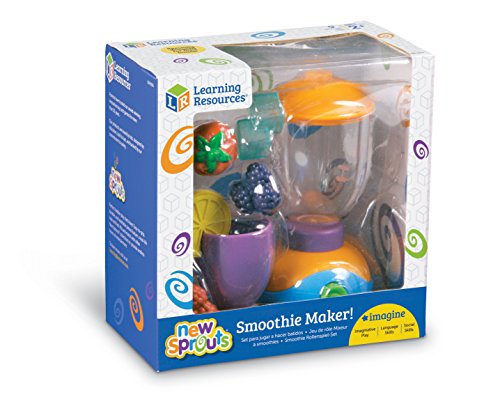 Learning Resources New Sprouts Smoothie Maker!, Pretend Mixer for Kids, Kitchen Toys for Kids, Play Food, 9 Pieces, Ages 2+