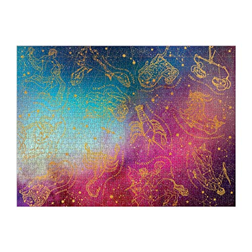 Galison Astrology 1000 Piece Jigsaw Puzzle for Adults, Foil Puzzle with Astrological Star Signs