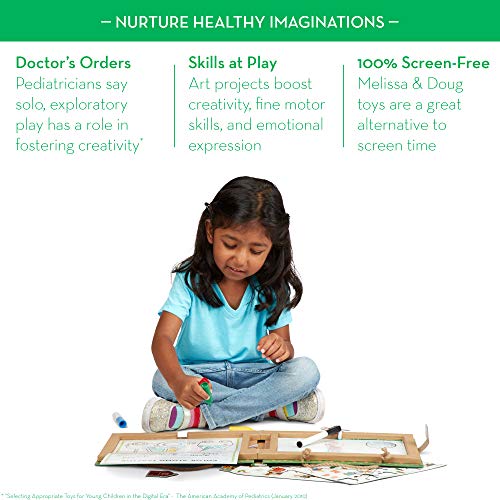 Melissa and Doug Natural Play: Play, Draw, Create Reusable Drawing and Magnet Kit – Farm (38 Magnets, 5 Dry-Erase Markers)