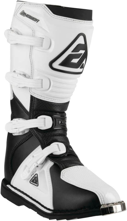 Answer Racing 446636 Powersports Motocross Protection Gear: AR1 Boots, Black/White, Size 10, 1 Pair