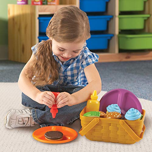 Learning Resources New Sprouts Picnic Set - 15 Pieces, Ages 18+ months, Pretend Play Food for Toddlers, Kitchen Play Toys for Kids
