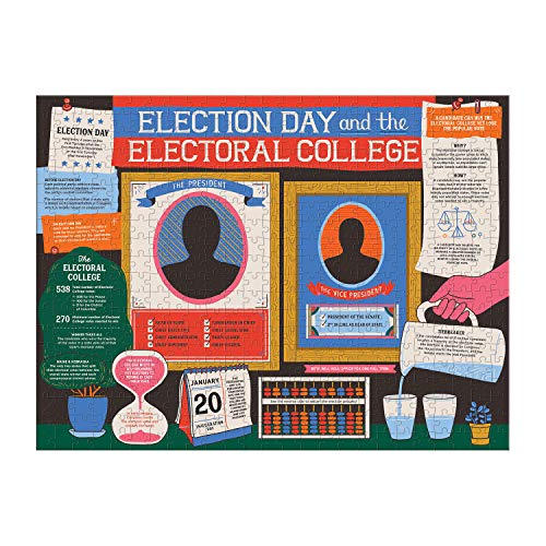Galison How to Become President of The United States Double-Sided Puzzle, 500 Pieces, 24” x 18” – Jigsaw Puzzle Featuring an Illustration by Caitlin Keegan – Thick Pieces, Challenging Family Activity