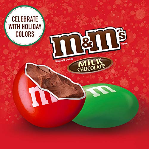 MandM'S Holiday Milk Chocolate Christmas Candy, Party Size, 38 oz Resealable Bag