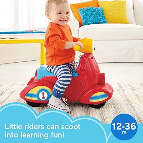 Fisher-Price Laugh and Learn Toddler Ride-On, Smart Stages Scooter, Musical Learning Toy with Motion-Activated Songs for Ages 1+ Years